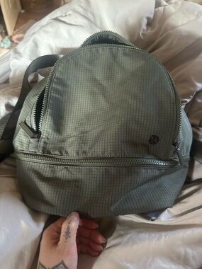 lululemon athletica olive green mini backpack